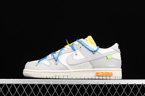All Categories Nk SB Dunk Series Nk SB Dunk Low Low-top Sneakers Pure Original Version OF x Nk Dunk Low "04 of 50" OW White Gray Casual Sports Skateboard Shoes DM1602-112